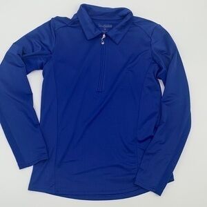 UEC blue SanSoleil athletic pullover high collar 1/3 zipper small